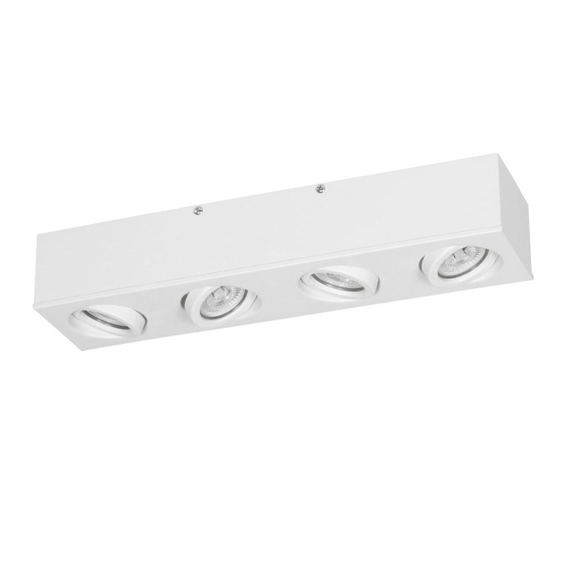 Plafon Aplicar 4 Dicroica Lineal LED 7w Blanco / Negro